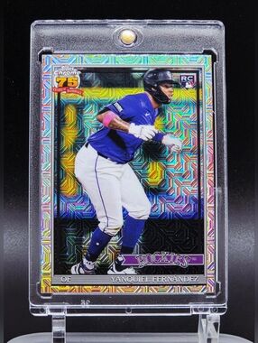 Yanquiel Fernandez RC — Topps Chrome Mojo Refractor — 75th Anniversary — Rockies